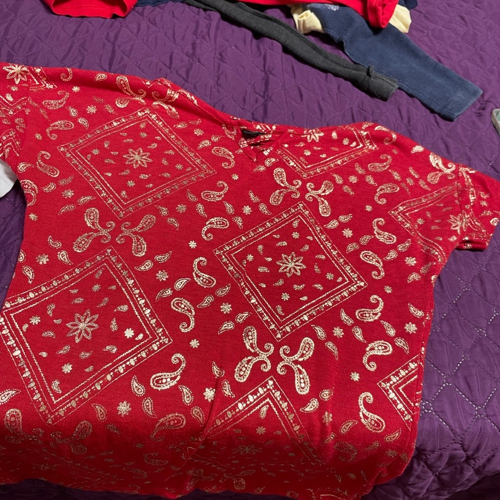 Paisley Red Women's Top